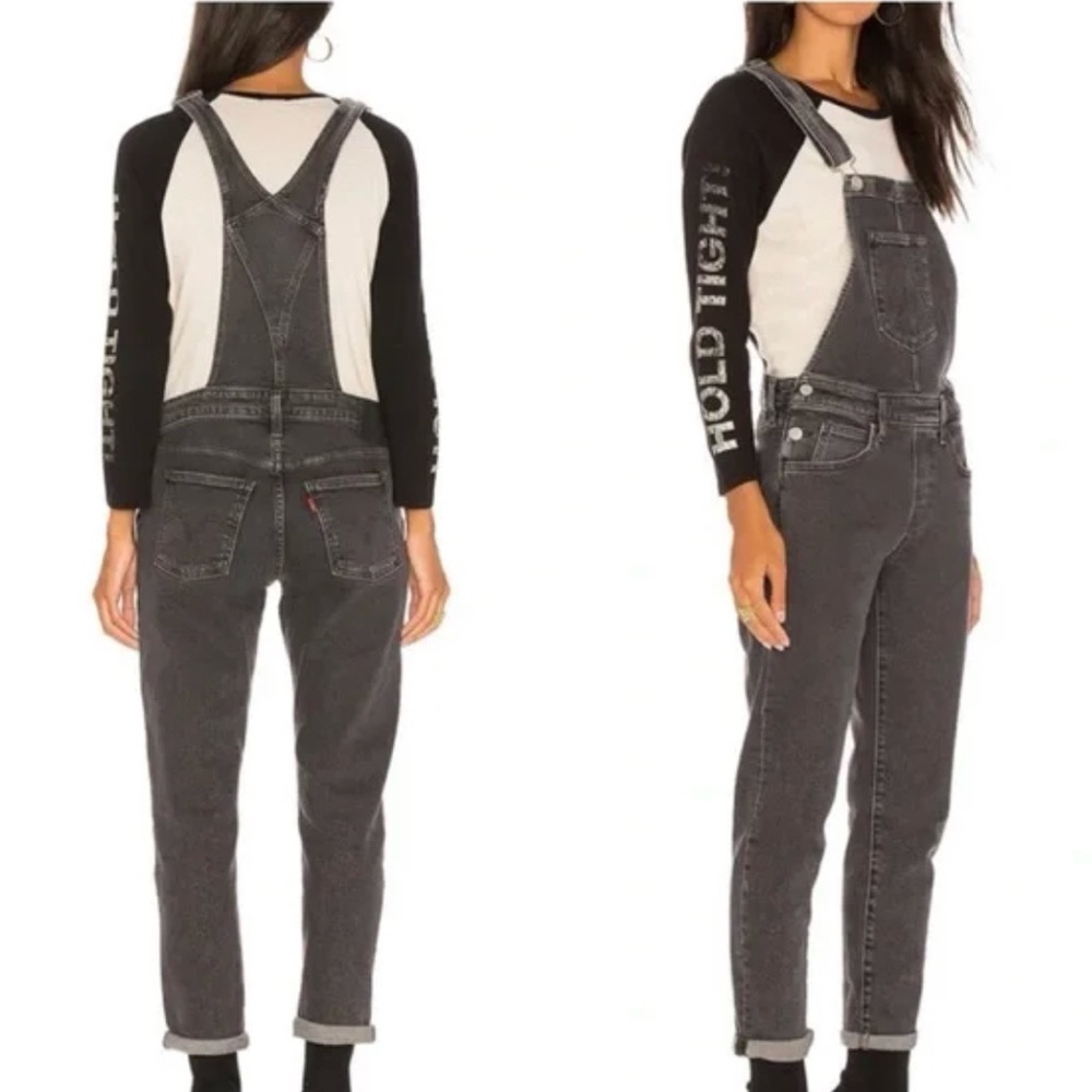 LEVI’S Bib Front Overalls, Distressed Black, M